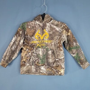 Realtree Xtra Boys Long Sleeve Camo Pullover Hooded Sweatshirt Brown Size S - Picture 1 of 8