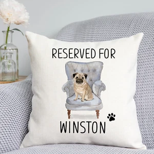 Personalised Reserved For Pug Cushion - Picture 1 of 1