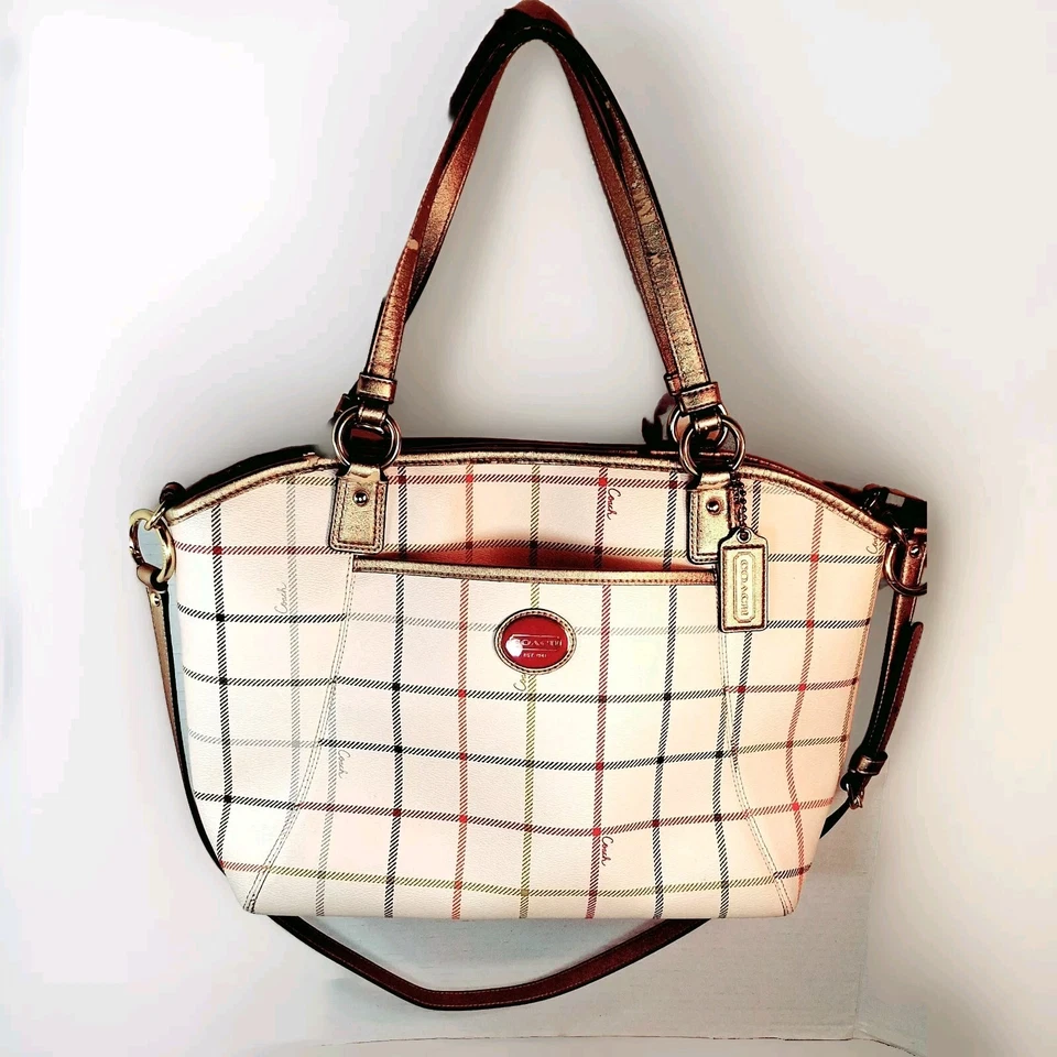 Couch Payton Plaid Leather Tote - Image 1 of 4