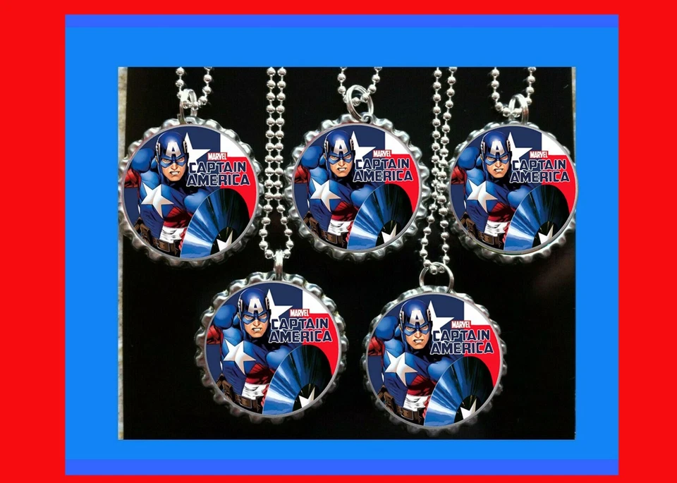 Capitán América Lote 10 Collares Collar Fiesta Favores Botín Bolsa Regalos Cumpleaños  Foto 1 de 1
