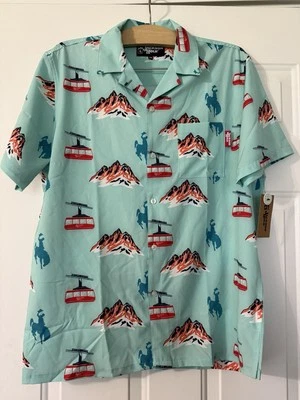 Jackson Hole Men’s Button-Up Shirt - Size Small Wyoming NWT Tram Pattern - Image 1 of 4