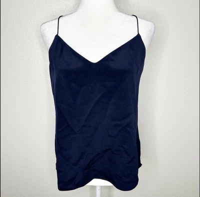 New J Crew Womens Navy Blue V-Neck Strappy Racerback Camisole Top Size 4 NWT - Image 1 of 4