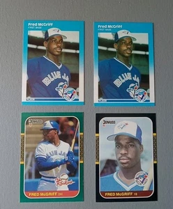 1987 Fred McGriff Rookie Lot 4 Cards Mint Toronto Blue Jays #31 #621 U-75 (FRC) - Picture 1 of 2