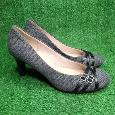 Life Stride Velocity Mujer 9.5 Tacón Bomba Mickey Tweed Tela Negro Blanco 3 Pulgadas Foto 1 de 4
