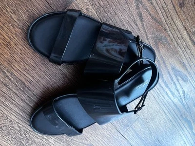 Sandalias Melissa Jelly para mujer talla 7 correa al tobillo charol negro años 90 Foto 1 de 4