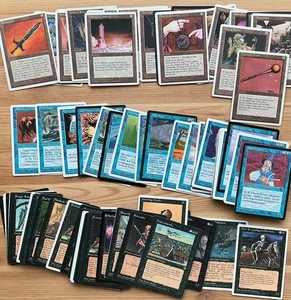 Magic the Gathering 1994/95 Blau Schwarz 100 Karten neuwertig spielbereit DE EN - Bild 1 von 1