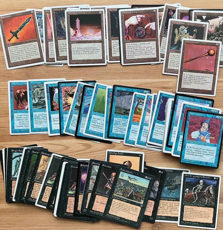 Magic the Gathering 1994/95 Blau Schwarz 100 Karten neuwertig spielbereit DE EN - Bild 1 von 1