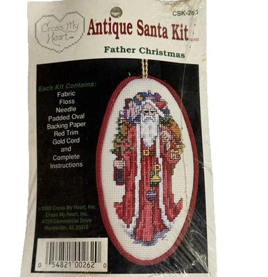 Cross My Heart Papá Noel Navidad Adorno Kit Punto de Cruz #CSK-281 Sellado Foto 1 de 4
