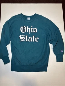 Vintage Champion Reverse Weave Ohio State Old English Grün Türkis XXL Herren - Bild 1 von 23