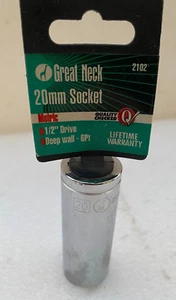 Great Neck 2102 1/2 In Drive Deep Wall Socket 20Mm 6Pt - Picture 1 of 4