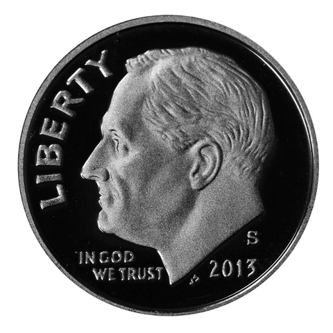 2013 S Roosevelt Dime 10c Gem Deep Cameo Proof CN-Clad US Coin Cover