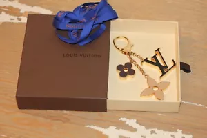 Louis Vuitton Bag Charm *Fleur de Monogram* LV Brown/Black/Beige GHW Accessory!! - Picture 1 of 13