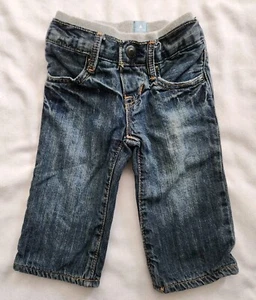 Pantalones de mezclilla forrados dobles Baby Gap para bebés niños talla 3-6 meses pierna recta elásticos - Imagen 1 de 5