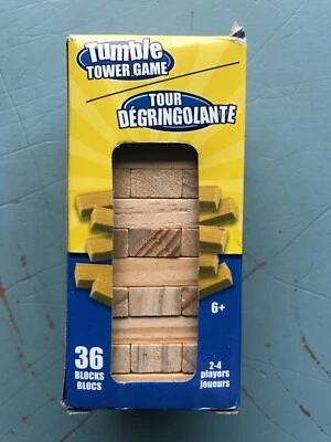 Tumble Tower Game 36 Piece Pocket Travel Size Real Wood New 2-4 Players - Image 1 of 4