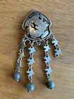 Vintage Retro Sterling Silver 925 Pendant Dangly Decor & Beads Ethnic Vibe 1985