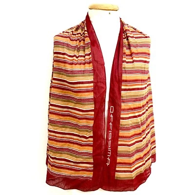 Bufanda de algodón OFFISSIMA RAYAS ROJO RECTÁNGULO 60/43 pulgadas #A53 Foto 1 de 4