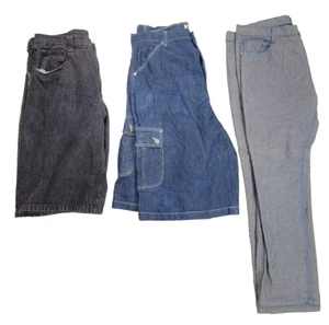 Vtg Jean Shorts Pants Mens Sz 40 Blue Black Gray Y2k Old Skool X Boom Rap HipHop - Picture 1 of 20