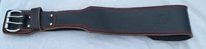 Pro Fitness Leather Weight Lifting Belt Gym Back Support Strap Black About 46" - Picture 1 of 12
