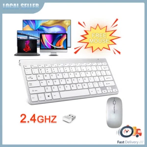 Wireless Keyboard Mouse Set + USB Dongle 2.4GHz For PC Laptop Computer - Picture 1 of 8