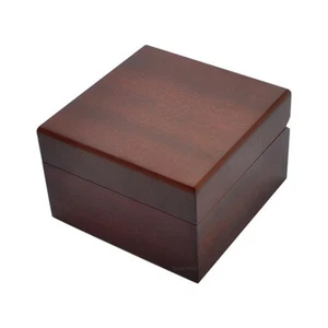Scatola porta orologi in legno singola per 1 orologio da polso con cuscino in velluto marrone - Foto 1 di 2