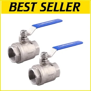 Corrosion-Resistant 1-1/4" Ball Valve with Blue Locking Handles - Pack of 2 - Picture 1 of 8