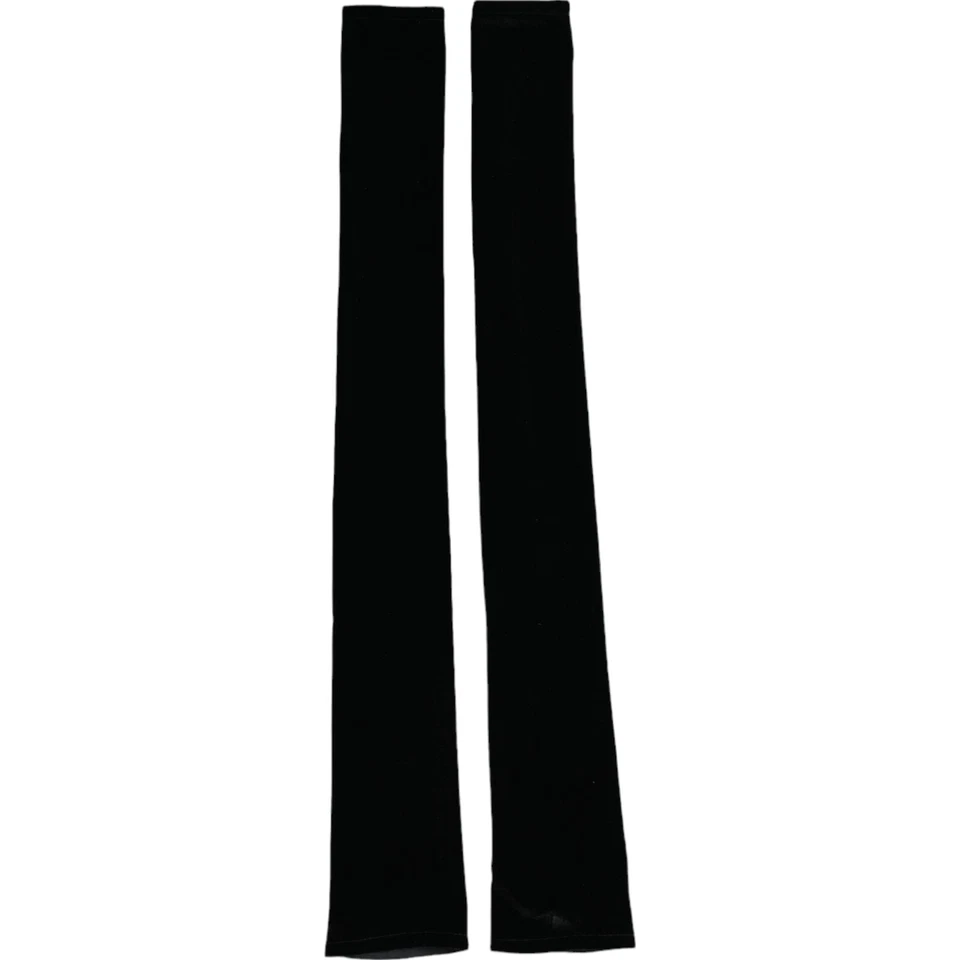 Luvas DOLCE & GABBANA pretas de náilon dedo menos cotovelo luva longa S.7 / S 530usd - Imagem 1 de 4