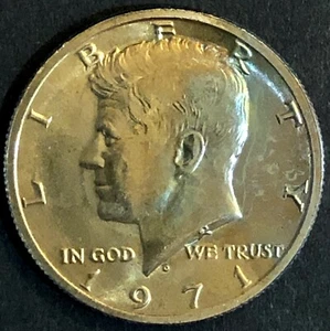 1971-D KENNEDY HALF DOLLAR MS BU - BEAUTIFULLY TONED - GREAT DETAIL -1 - Picture 1 of 2