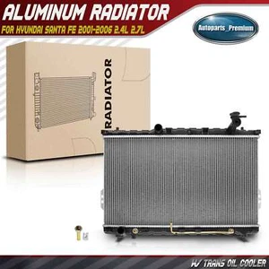 Radiator with Transmission Oil Cooler for Hyundai Santa Fe 2001-2006 2.4L 2.7L - Picture 1 of 9