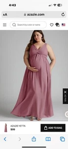 Azazie Yetta Maternity Vintage Mauve Long Dress A 16 NWT - Picture 1 of 4