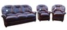 Debora 3 Seater+Chair+Chair Italian Leather Three Piece Sofa Suite Burgandy
