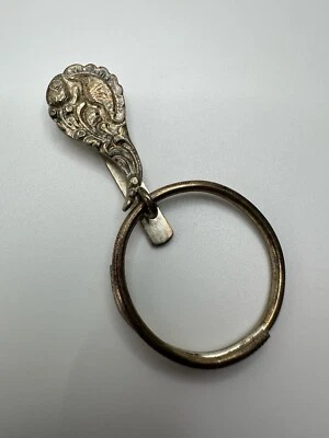 Vintage 900 Silver Hand Made Keychain With Belt Hook 3” JB15 - Image 1 of 4