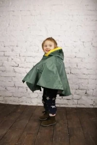 Toddler Children GirlsBoys Hooded Frog Cape Poncho RainCoat Jacket Waterproof - Picture 1 of 2