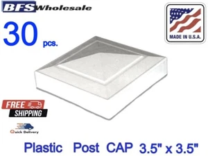 Kunststoff Zaun Pfosten Kappe 3,5 x 3,5 Zoll, weiß, 30 Stück, Hergestellt in den USA, Schwerlast - Bild 1 von 10