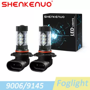 LED 80W 8000K Blue Fog Light Driving DRL Bulb Pair 9140 9145 H10 HB3 9005 - Picture 1 of 10