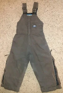 Walls Tough Wear Overalls Bibs Youth XS 4-5 Kidz Grow System Brown Snowpants Zip - Picture 1 of 12