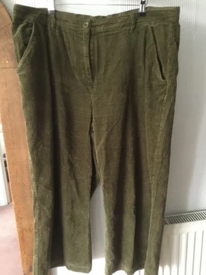SEASALT  Asphodel jumbo Cord Trousers Women's SIZE 20. 42-44” Waist.Olive Green - Image 1 of 4