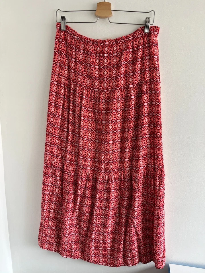 Mossimo Supply Co. Mujer Falda Naranja Rojo Estampado Geométrico Cintura Elástica Talla S Foto 1 de 4