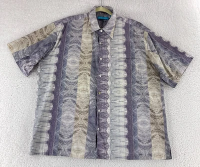 Tori Richard Button-Up Shirt Mens Size XL Gray Short Sleeve Vintage Made in USA - Image 1 of 4