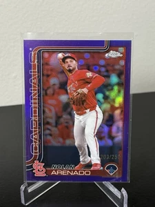 2025 Topps Chrome Purple Refractor Parallel #14 Nolan Arenado /250 Cardinals - Picture 1 of 2
