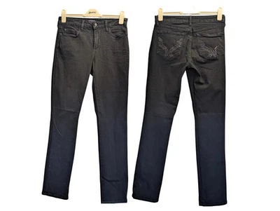 NYDJ not your daughters jeans black denim size 10 slim straight sequin pockets - Image 1 of 4