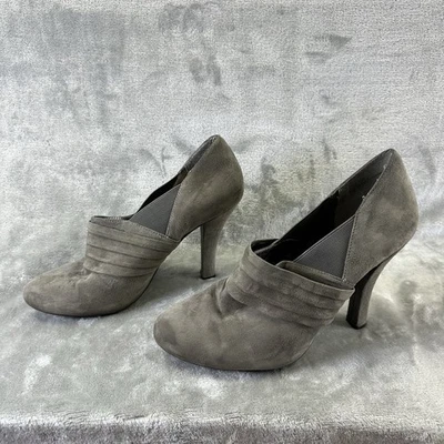 Me Too ботинок женщин 10 серый замшевый круглый носок Stiletto новый без коробки - Изображение 1 из 4