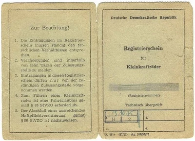 Original Simson Schwalbe Papiere KR 51/1;KR51/1F - Bild 1 von 2