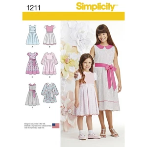 SIMPLICITY 1211 Mädchen Kleid Kleider SCHNITTMUSTER 3-6 oder 7-14 20% RABATT - Bild 1 von 5