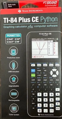 Texas Instruments TI-84 Plus CE Color Graphing Calculator, Black *Brand New* - Image 1 of 4