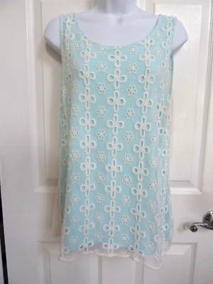 Camiseta sin mangas JENNIFER LOPEZ talla grande 12/14 bordada con ojales caprichosa Foto 1 de 4