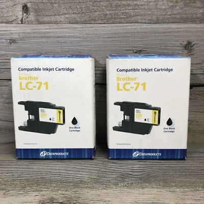 Lot of 2 Alternative for Brother LC-71 Dataproducts Brand Black Inkjet Cartridge - Image 1 of 4