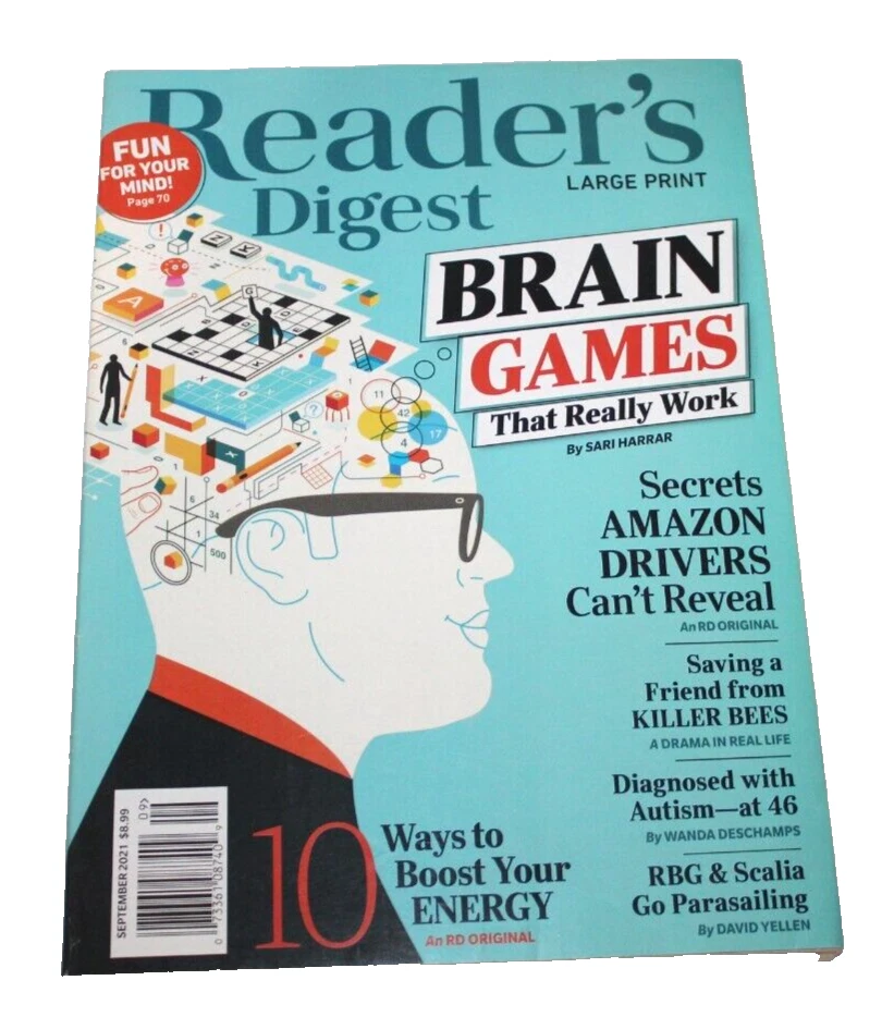 Readers Digest Magazine Large Print Edition September 2021 Boost Energy Autism - Image 1 of 1