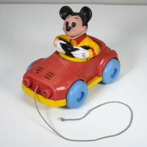Vintage 1973 Walt Disney Mickey Mouse PULL MEE Kohner Bros Action Pull Toy - Picture 1 of 9