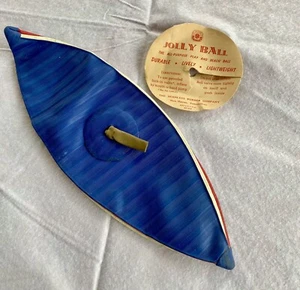 VTG THE SEAMLESS RUBBER CO JOLLY BALL PLAY BEACH NEW HAVEN CONN RED WHITE BLUE - Picture 1 of 8