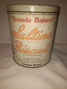 Vintage Uneeda Bakers Saltina Biscuit One Pound Tin~7” Made in USA - Picture 1 of 8